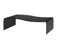 Il tavolino in cristallo curvato Flow è caratterizzato da un design essenziale e di impatto allo stesso tempo