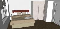 Progettazione 3D camera - letto e armadio con cabina