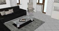  Progettazione 3D Soggiorno/Salotto - dettaglio tavolino e poltrona