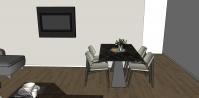 Progettazione 3D Soggiorno/Salotto - vista tavolo e porta tv