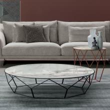 Skid sofa with tall metal sleigh legs by Bonaldo