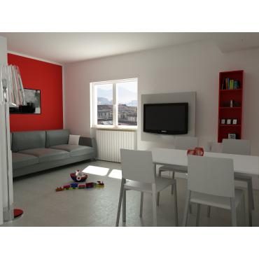 Progetto per salotto di 20 mq - render