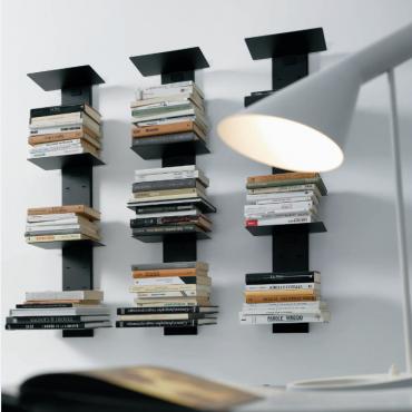 Today vertical metal shelf bookcase - matt black