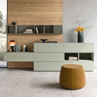Havana modular big drawers for the bedroom, with open element from the same collection