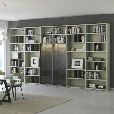 Wall book shelf with display cases Aliant d.41,6