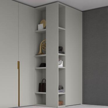 Wide dressing element for wardrobes, model with side external compartments + internal shelf