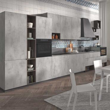 Cucina lineare moderna con cantinetta Nine 06