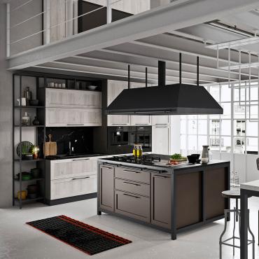 Cucina lineare con isola Sixty 03