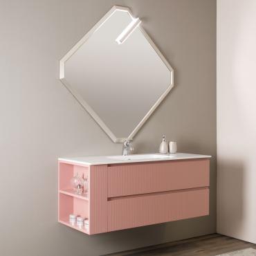 Bathroom vanity with open shelf element on the side N112 Atlantic