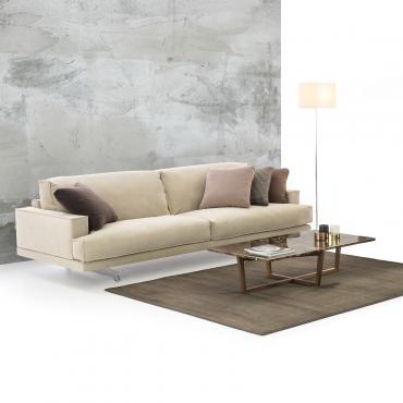 Halton linear sofa upholstered in Nubuck leather