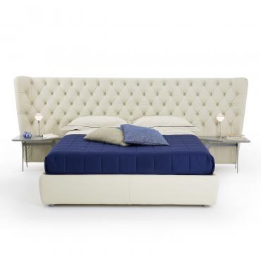 Victory bed with extra-large tufted headboard 