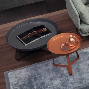 Round side table with removable tray Frinfri by Bonaldo in different sizes