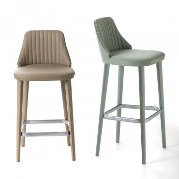 Neva high-backed upholstered stool