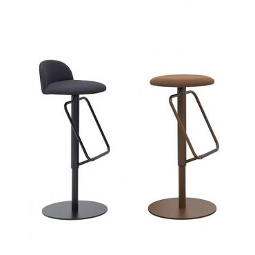 Kron Adjustable Height Air-Lift Swivel Stool, Set of 2, in Grey Fabric  203-574GY 