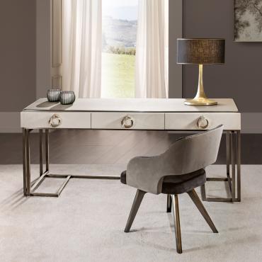 Voyage modern desk with leather top 