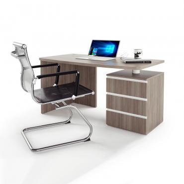 Almond customizable computer linear desk