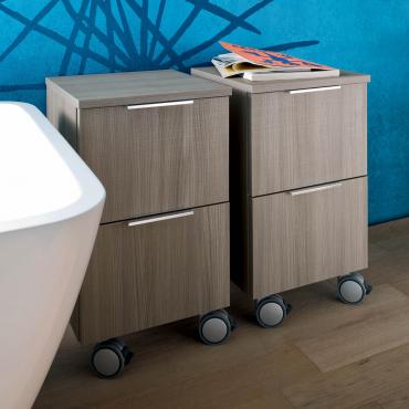 Atlantic bathroom trolley with drawers - 710 dark elm melamine finish