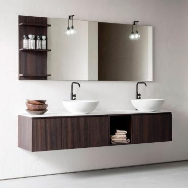 N78 Atlantic hanging bathroom cabinet with double sink