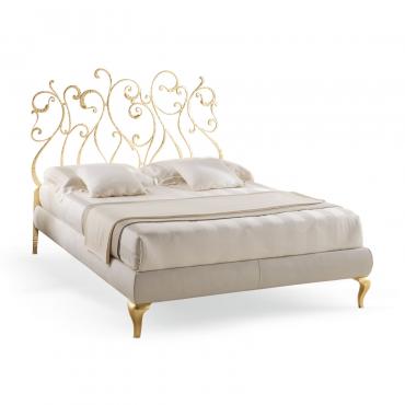 Klimt iron bed with gold swirls by Cantori