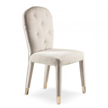 Liz velvet tufted chair by Cantori with low seat-back
