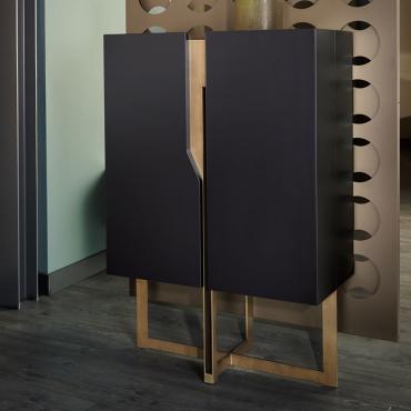 Mirage tall lacquered cupboard with cross base by Cantori