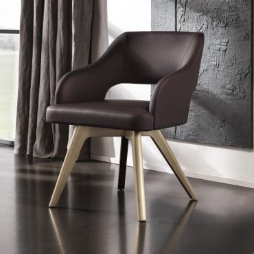 Adria modern upholstered chair with metal legs by Cantori