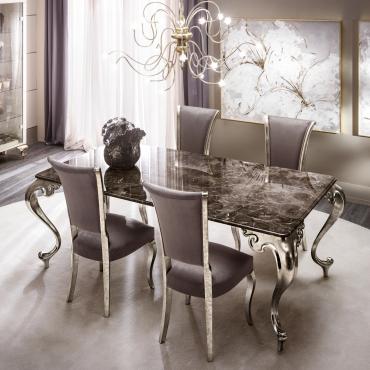 Cantori's George marble table in a refined sophisticated living
