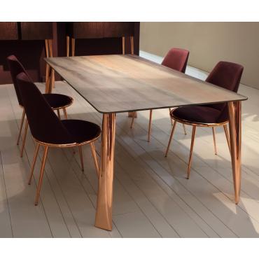 Milos design table with copper legs
