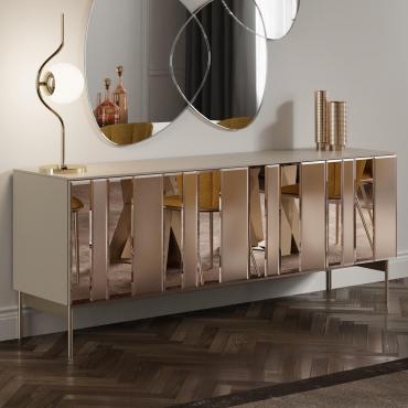 Credenza moderna con basamento in metallo Moma