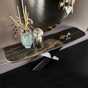 Terminal hallway console table with ceramic top by Cattelan