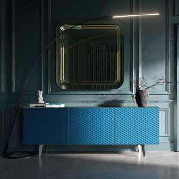 Absolut sideboard with quilted leather doors by Cattelan in 974 Capri leather