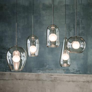 Melody is a ceiling pendant single smoked glass lamp by Cattelan proposed in 5 models