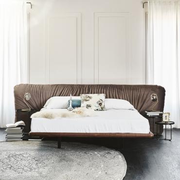 Marlon design bed with large headboard by Cattelan