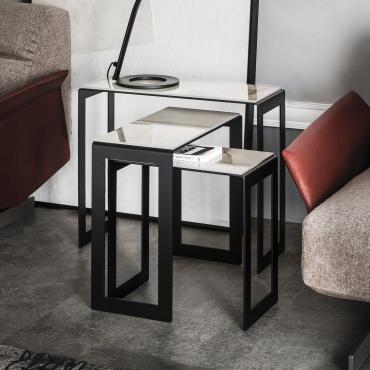 Kitano stone top side table by Cattelan