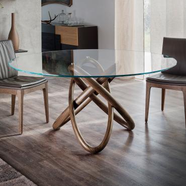 Carioca bevelled glass table by Cattelan