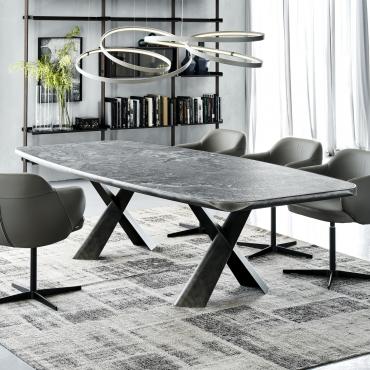 Mad Max by Cattelan table with ceramic top and steel