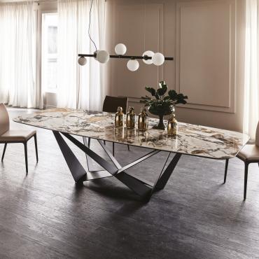 Skorpio design table with marble effect Keramik top