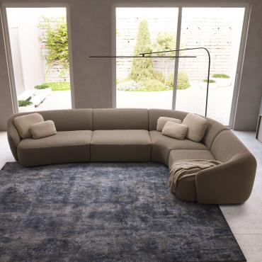 Laurent modular sofa with curvy shapes