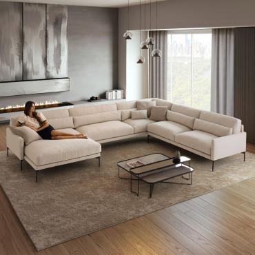 Modular sofa with thin armrests Maxime