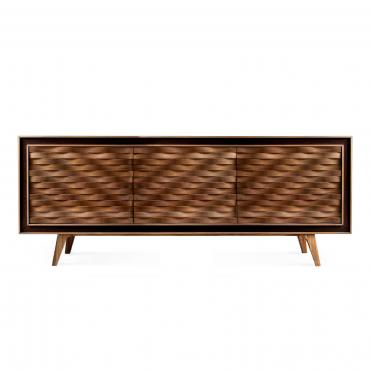 Keita wooden 3-door low sideboard