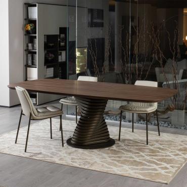 Vortex design dining table with central base