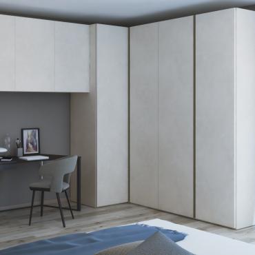 Pacific corner wardrobe with bridge unit