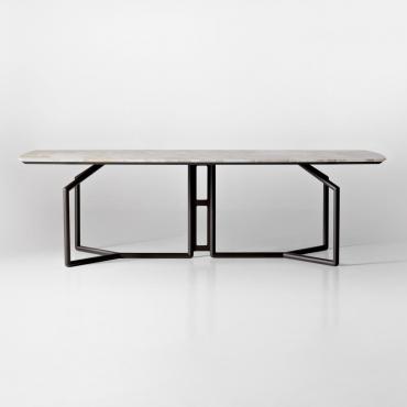 Dining table with a Calacatta marble top Tolomeo