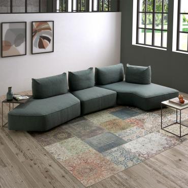 Prisma Rock shaped sectional sofa with movable backrests