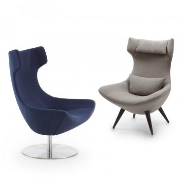 Olivia retro swivel armchair with high backrest