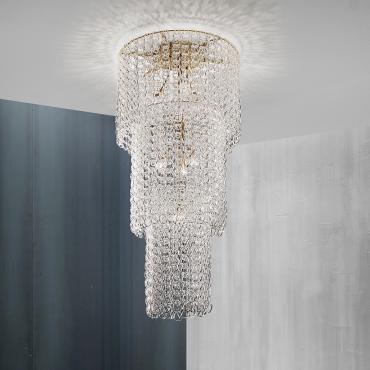 Waterfall crystal chandelier Minigiogali by Vistosi