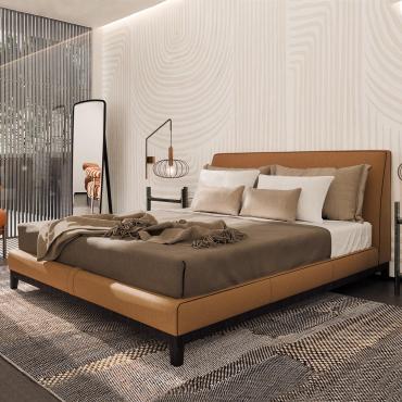 Leather double bed Goya