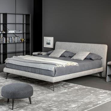 Tonight bed by Bonaldo with upholstered headboard