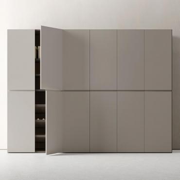 Level Wide four-season hinged wardrobe with horizontal opening