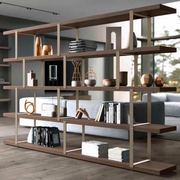 Libreria freestanding bifacciale in legno Windsor